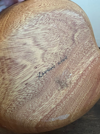 MCM monkey pod wood leaf bowl