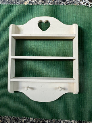 Mini Wood Wall Shelf w/ Heart Cutout