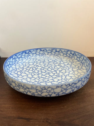 Blue and white “ice cracked” Japanese bowl