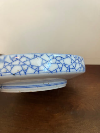 Blue and white “ice cracked” Japanese bowl