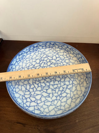 Blue and white “ice cracked” Japanese bowl