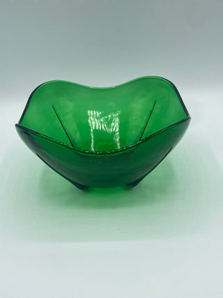 Vintage Anchor Hocking Green Footed Bowl