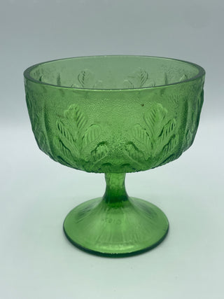 Vintage FTD Green Glass Pedestal