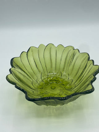 Vintage Indiana sunflower green bowl