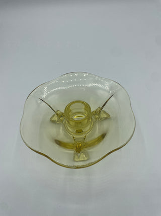 Vintage Fostoria yellow candle holder
