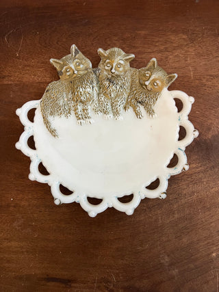 Westmoreland 3 kittens milk glass plate
