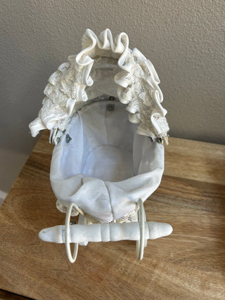 White Lace Wicker Baby Carriage