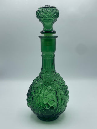 Vintage green grape Empoli decanter with stopper