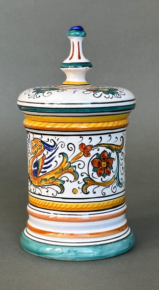 Vintage Grazia Deruta Hand-Painted Majolica Lidded Apothecary Jar – Raffaellesco Dragon