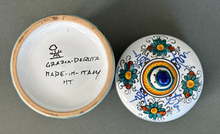 Vintage Grazia Deruta Hand-Painted Majolica Lidded Apothecary Jar – Raffaellesco Dragon