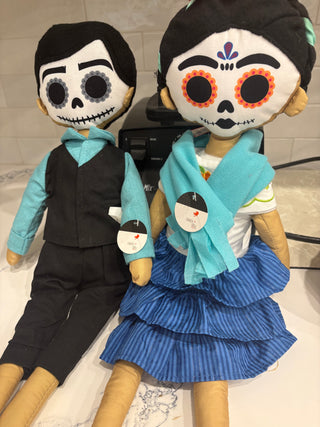 Debi Lilly Design Day of the Dead Shelf Sitter dolls set of 2, 18"