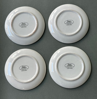 Set of 4 Ceramic Canape Plates - Vintage French Wine Label Design, Bordeaux & Burgundy