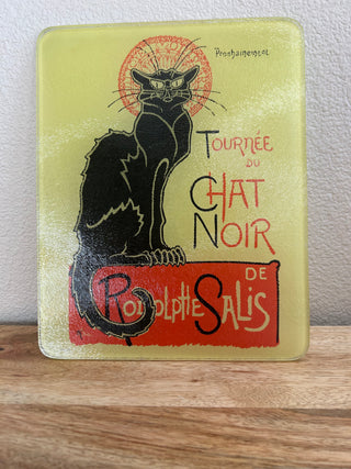 Chat Noir Glass Cutting Board