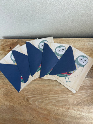 Set of 5 Owl Cards With Envelopes