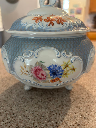 VTG Hutschenreuther Bavaria Blue covered Tureen bowl made in Germany