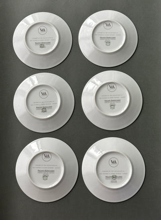 Philippe Deshoulieres Limoges V&A Kensington Fruits Plates, Set of 6 with Original Box, France