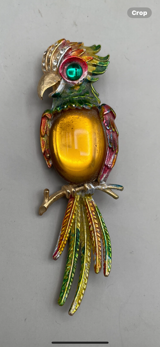 VNTG Jelly Belly Parrot Broach