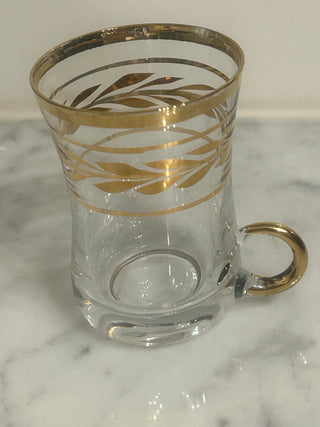 Glass Espresso Cup with Gold Trim      MTS