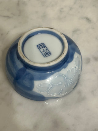 Blue Trinket Bowl with White Blossom      MTS