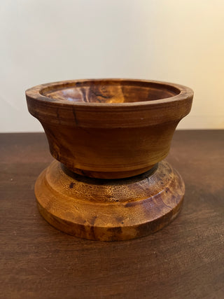Burl wood pedestal bowl