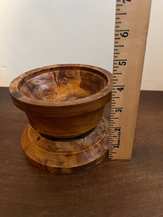 Burl wood pedestal bowl