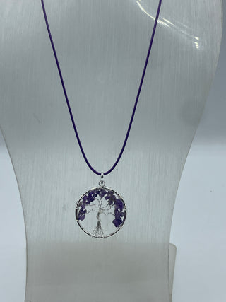 Amethyst tree of life necklace