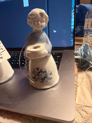 1970's Porcelain German Girl Candle holder Set Germany