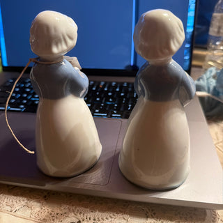1970's Porcelain German Girl Candle holder Set Germany