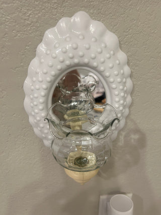 Burwood Faux  Milk Glass Hobnail Wall Sconce     MTS