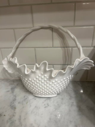 Burwood Co Faux Milk Glass Wall Basket