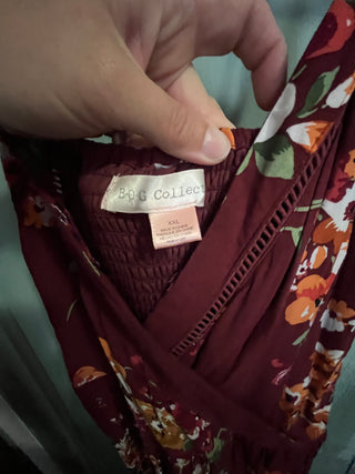 Maroon Floral Jumpsuit