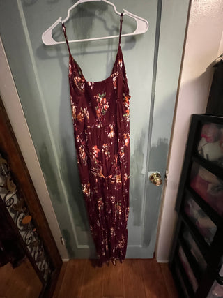 Maroon Floral Jumpsuit
