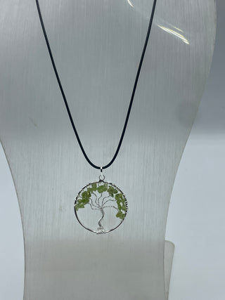 Peridot tree of life necklace