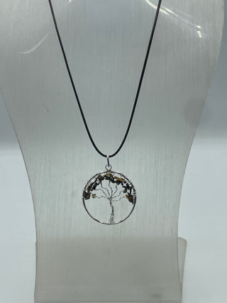 Tigers eye tree of life necklace