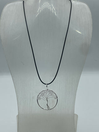 Quartz tree of life necklace