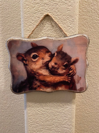 Farmhouse rustic wall art "Squirrel Love" RCD