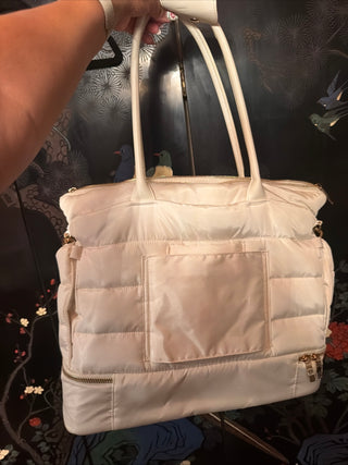 Ipack Puffy Fashion Tote Luggage Cream Bag Travel Adjustable Strap laptop Pocket
