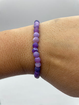 6mm Purple Matte Agate bracelet