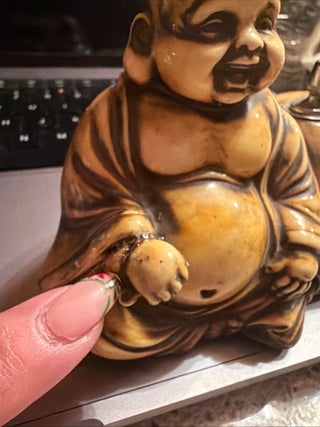 Rare Vintage 1950's Prince Lighter BC Hotei God Table Laughing Buddha