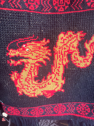 Vintage Woven boho shoulder Imperial Dragon bag