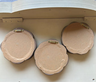 Set of 3 Ornate Brown Resin Round Framed Mirrors