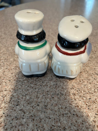 VTG Italian chefs salt and pepper set; hand painted