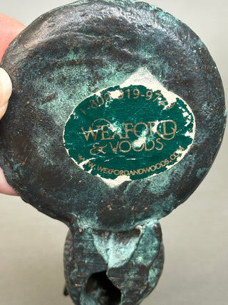 Vintage Wexford & Woods Cast Brass Rabbit Ring Dish, Verdigris Patina, c. 2000s