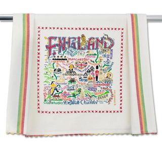 Catstudio 2010 Colorful England Embroidered Dish Tea Towel