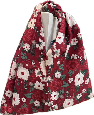 Knot bag - Red Floral - Handmade