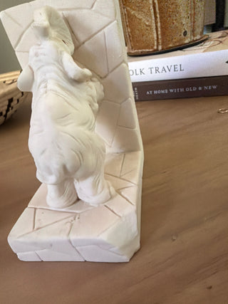 Vintage Italian Carved Alabaster Elephant Bookend