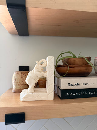 Vintage Italian Carved Alabaster Elephant Bookend