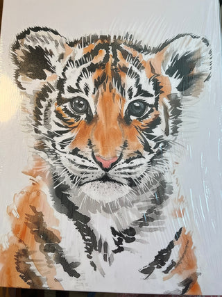 ADORABLE TIGER CUB CANVAS 12 X 16