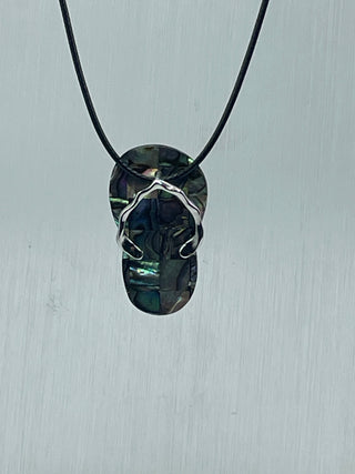 Abalone flip flop necklace