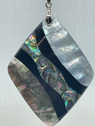 Diamond shaped shell pendant